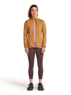 Bluza termoaktywna damska zapinana na zamek Icebreaker Merino 560 RealFleece Elemental jasnopomarańczowa