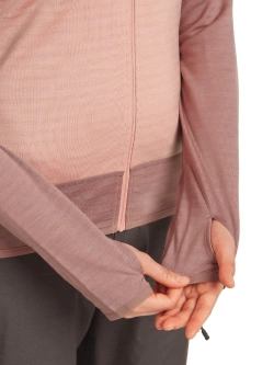 Bluza termoaktywna damska z zamkiem Icebreaker Merino Blend 300 RealFleece Descender LS Zip różowa