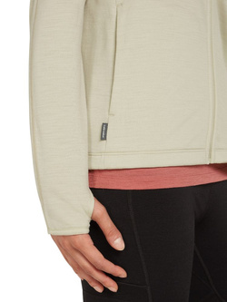 Bluza termoaktywna damska z zamkiem i kapturem Icebreaker 360 RealFleece Elemental kremowa