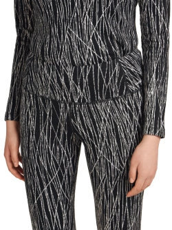 Legginsy termoaktywne damskie Icebreaker Merino 260 Tech Vertex High Rise Delta Lines AOP czarno-białe