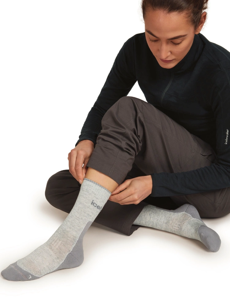 Skarpety termoaktywne damskie Icebreaker Merino Hike+ Light Crew szare