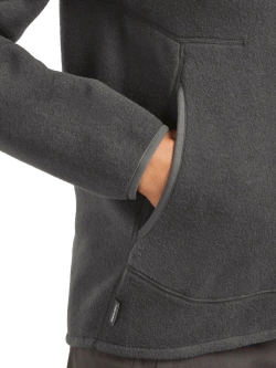 Bluza termoaktywna damska z zamkiem Icebreaker Merino Blend 800 RealFleece Classic Pile LS Zip szara