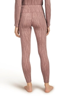 Legginsy termoaktywne damskie Icebreaker Merino 260 Tech Vertex High Rise Delta Lines AOP różowe