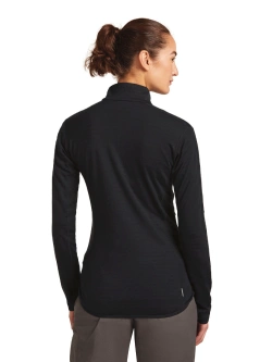 Bluza termoaktywna damska z zamkiem Icebreaker Merino Blend 300 RealFleece Descender LS Zip czarna