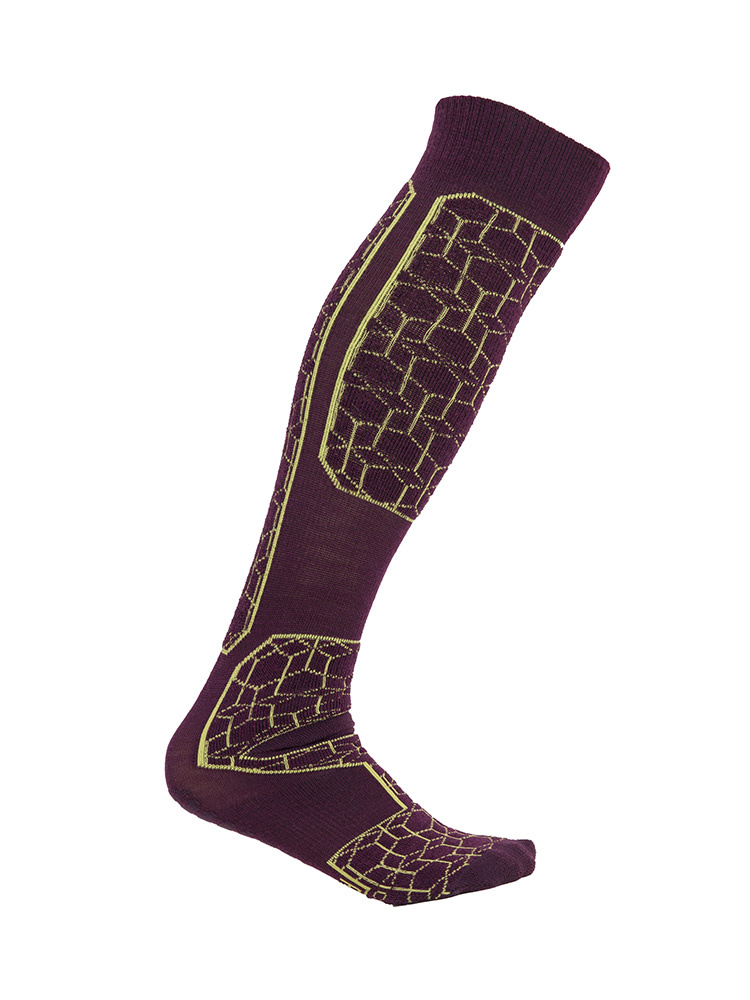 Skarpety narciarskie Icebreaker Ski+ Medium OTC Alpine Geo fioletowo-zielone