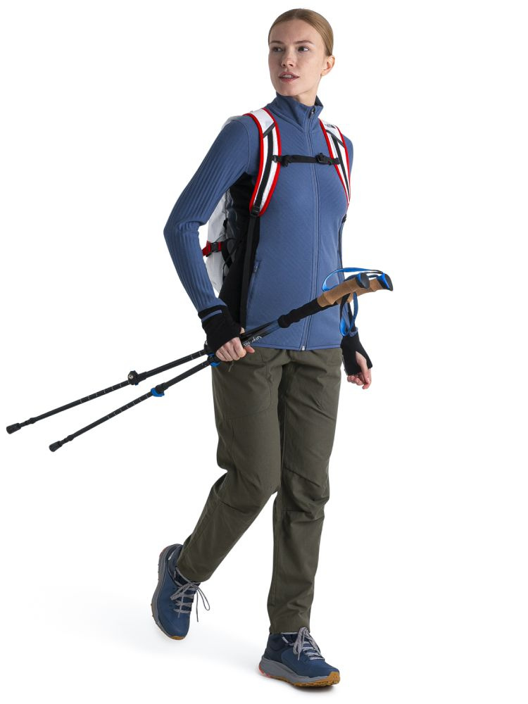 Bluza termoaktywna damska z zamkiem Icebreaker Descender niebiesko-czarna