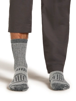 Skarpety termoaktywne Icebreaker Merino Hike+ Mountaineer Mid Calf czarno-szare