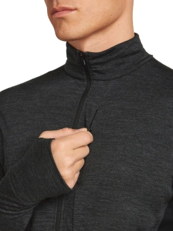 Bluza termoaktywna z zamkiem 1/2 Icebreaker Merino Blend 200 RealFleece Descender LS Half Zip ciemnoszara