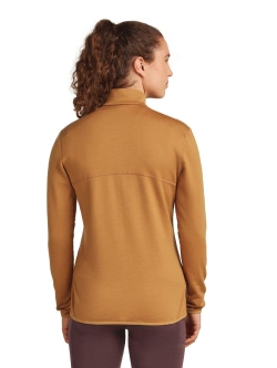 Bluza termoaktywna damska zapinana na zamek Icebreaker Merino 560 RealFleece Elemental jasnopomarańczowa