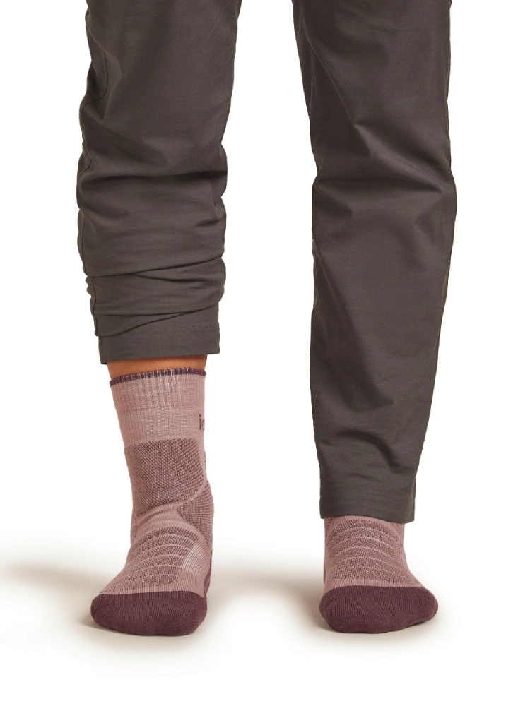 Skarpety termoaktywne damskie Icebreaker Merino Hike+ Heavy Crew różowo-bordowe