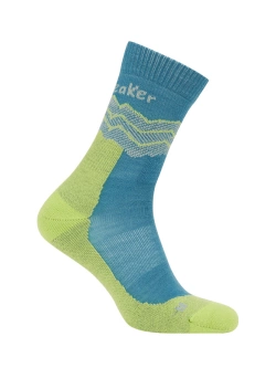Skarpety termoaktywne Icebreaker Merino Hike+ Medium Crew Across the Peaks niebiesko-zielone
