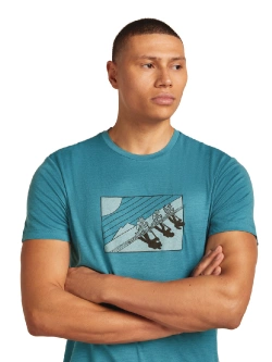 Koszulka termoaktywna z krótkim rękawem Icebreaker Merino 150 Tech Lite SS Tee In The Wild niebieska