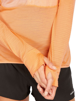 Bluza termoaktywna damska z zamkiem do połowy Icebreaker Merino 200 Realfleece Descender pomarańczowa