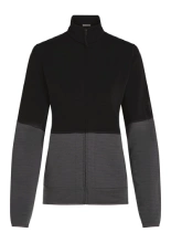 Kurtka termoaktywna damska Icebreaker Merino Blend 400 RealFleece Descender LS Zip czarno-szara