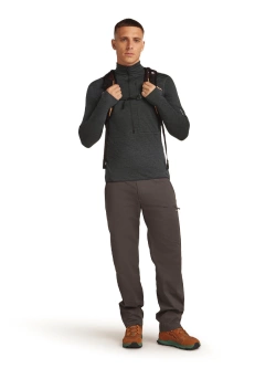 Bluza termoaktywna z zamkiem 1/2 Icebreaker Merino Blend 200 RealFleece Descender LS Half Zip ciemnoszara