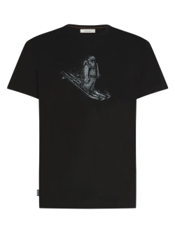 Koszulka termoaktywna z krótkim rękawem Icebreaker Merino 150 Tech Lite SS Tee Skiing Yeti czarna