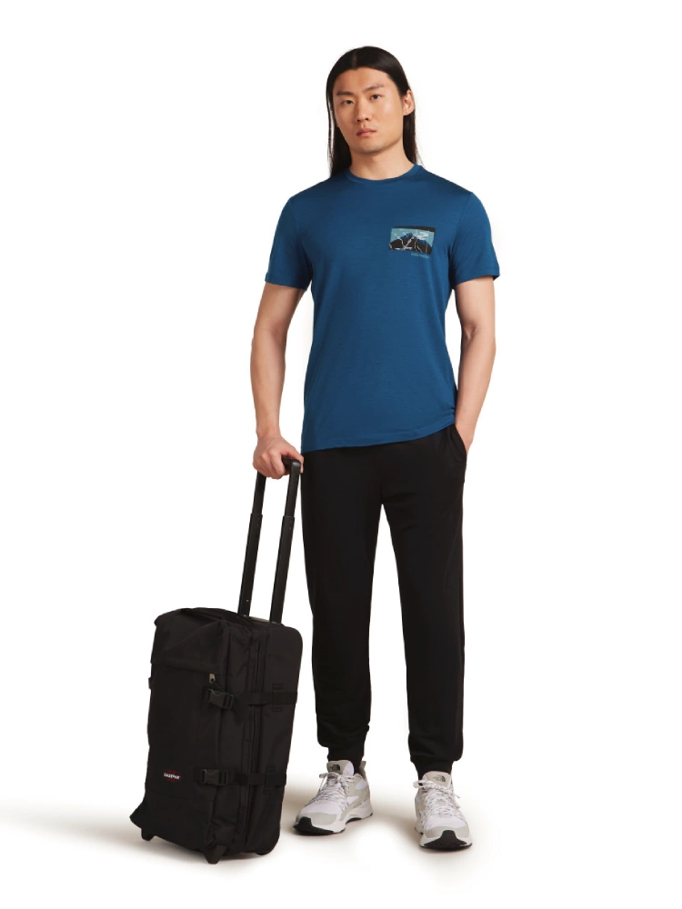 Koszulka termoaktywna z krótkim rękawem Icebreaker Merino 150 Tech Lite SS Tee Infographic ciemnoniebieska