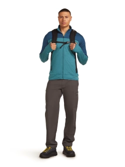 Bluza termoaktywna z zamkiem Icebreaker Merino Blend 300 RealFleece Descender LS Zip niebieska