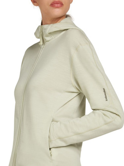 Bluza termoaktywna damska z zamkiem i kapturem Icebreaker 360 RealFleece Elemental kremowa