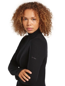 Koszulka termoaktywna damska Icebreaker Merino 300 Original LS Half Zip z długim rękawem czarna