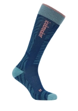 Skarpety damskie Icebreaker Merino Blend Ski+ Light OTC Mountain Contour niebiesko-różowe
