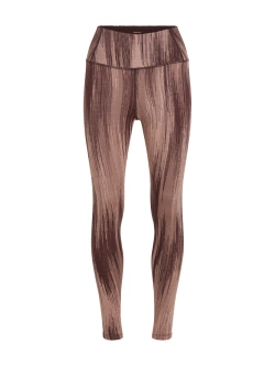 Legginsy termoaktywne damskie Icebreaker Merino 260 Tech Vertex High Rise Peak AOP różowo-czarne