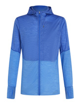 Bluza termoaktywna z kapturem Icebreaker Merino 200 Realfleece Descender zapinana na zamek, niebieska