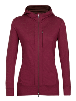 Bluza damska Icebreaker Quantum III LS Zip Hood bordowa