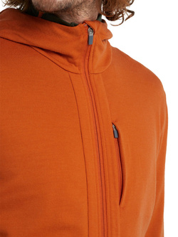 Bluza męska Icebreaker Quantum III LS Zip Hood pomarańczowa