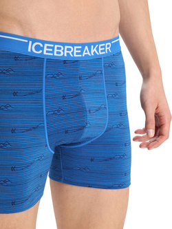 Bokserki Icebreaker Anatomica Boxers niebieskie z wzorkiem