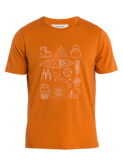 Koszulka Icebreaker Tech Lite II SS Tee Camp Essentials pomarańczowa