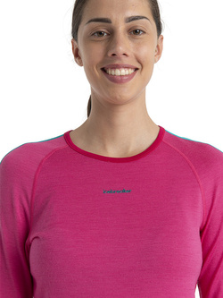 Koszulka damska Icebreaker 200 Sonebula różowo-niebieska