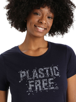 Koszulka damska Icebreaker Tech Lite II SS Tee Plastic Free granatowa
