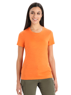 Koszulka damska Icebreaker Tech Lite II pomarańczowa