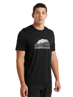 Koszulka męska Icebreaker Tech Lite II Icebreaker Mountain czarna