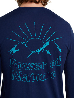 Koszulka męska Icebreaker Tech Lite II Power of Nature granatowa
