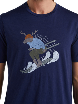 Koszulka męska Icebreaker Tech Lite II Ski Rider granatowa