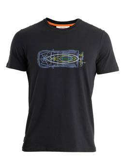 Koszulka z krótkim rękawem Icebreaker Central Classic SS Tee Wireframe Wonder czarna