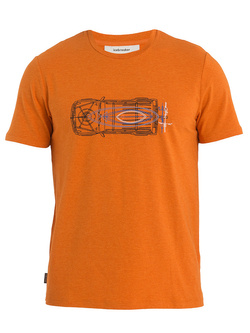 Koszulka z krótkim rękawem Icebreaker Central Classic SS Tee Wireframe Wonder pomarańczowa