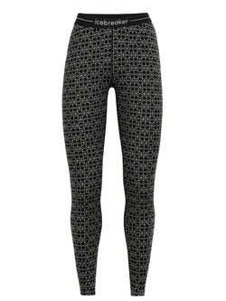 Legginsy damskie Icebreaker 250 Vertex Leggings Alpine Geo czarno-białe
