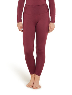 Legginsy damskie Icebreaker Merino 260 Tech High Rise bordowe