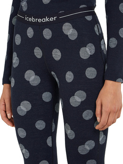 Legginsy damskie Icebreaker Merino 260 Vertex Falling Flakes granatowo-białe