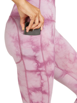 Legginsy termoaktywne damskie z wysokim stanem Icebreaker Merino 260 Fastray 25 Cloud Dye różowe