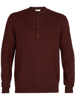 Sweter męski Icebreaker Abbeyfield Half Button Sweater brązowy