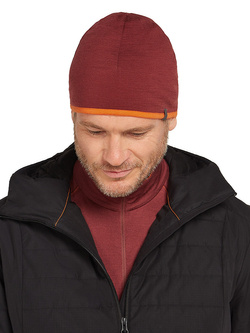 Czapka Icebreaker Pocket Hat bordowo-pomarańczowa