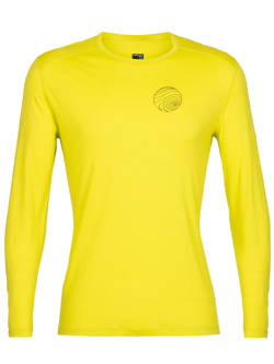 Koszulka Icebreaker 200 Oasis LS Crewe Alps 3D żółta