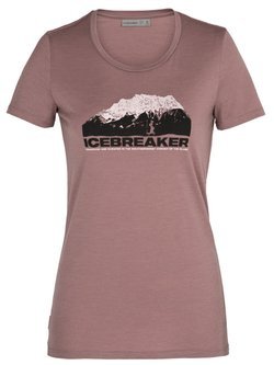 Koszulka damska Icebreaker Tech Lite SS Low Crewe icebreaker Mountain różowa