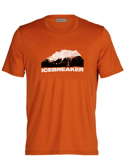 Koszulka męska Icebreaker Tech Lite II Icebreaker Mountain pomarańczowa