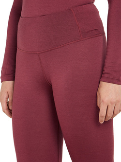 Legginsy damskie Icebreaker Merino 260 Tech High Rise bordowe