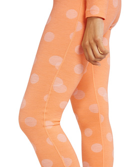 Legginsy damskie Icebreaker Merino 260 Vertex Falling Flakes pomarańczowo-białe